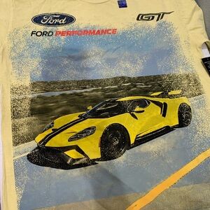 Ford GT Yellow Sports Car T-shirt performance M/L